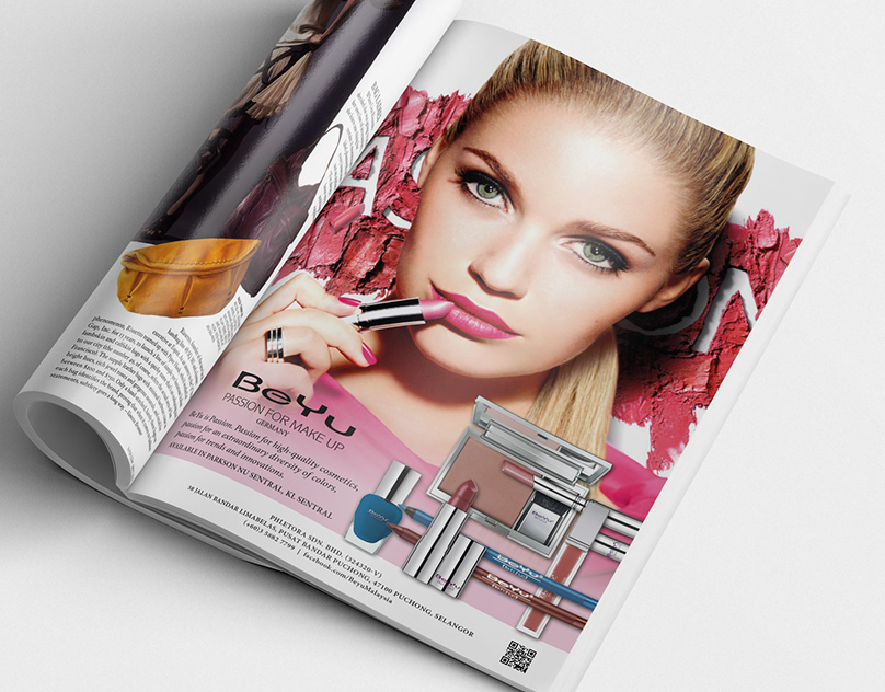 Sister magazine. Cosmetics reading from Magazine.