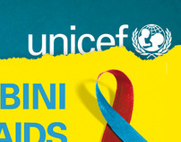 Volantino Unicef - uniti per i bambini contro l'AIDS