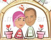 Couples Cartoon Poster