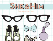 She & Him Poster