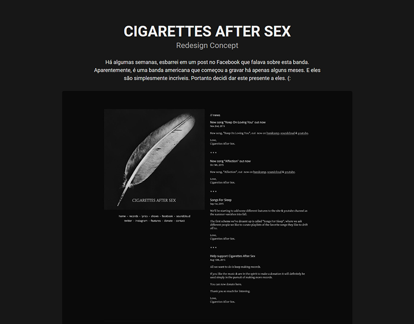 Cigarettes After Sex - Redesign Concept.