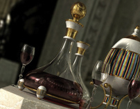 3D Fabergé Egg & Red Wine - Realisation