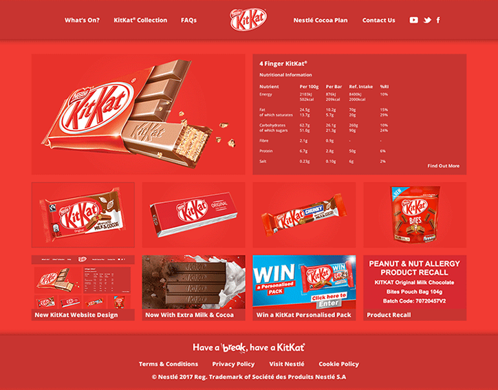 Nestlé KitKat Website Re-design Ryan Allen.