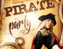 Pirate Party Event Flyer, PSD Template