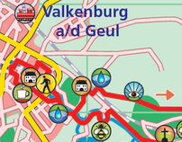 Routekaartjes van verschillende wandel- en fietsboekjes