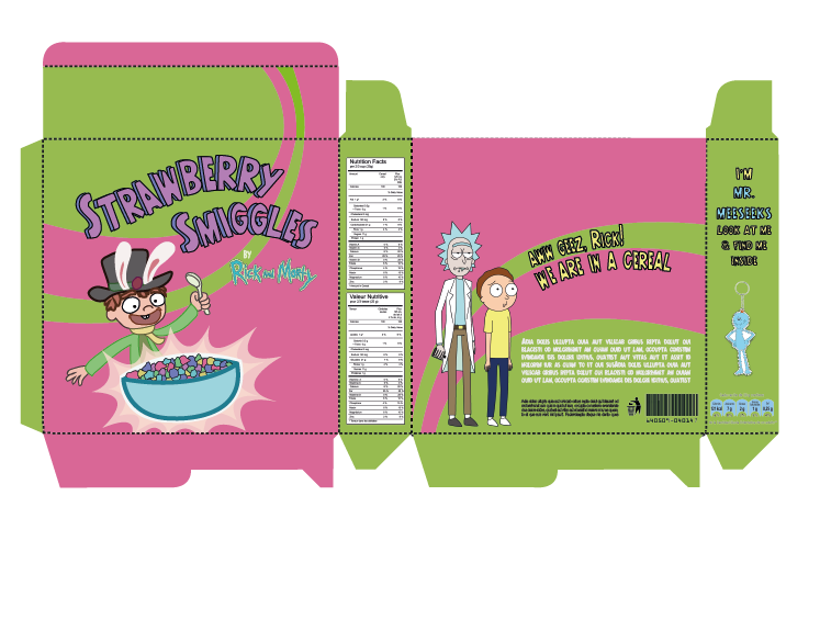 Strawberry Smiggles -Cereal Packaging - Rick and Morty.