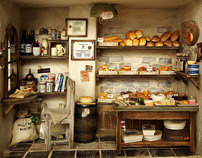 The Bakery -Vintage Country small bread shop- Miniature