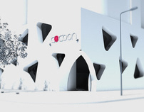 Coccon Restaurant Concept - White Clay Render