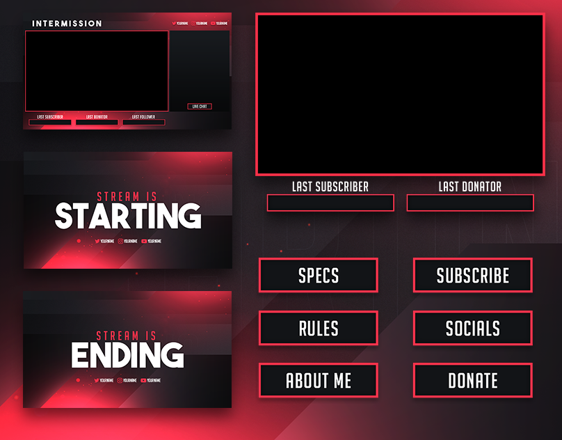 FREE Red Stream Overlay PACK on