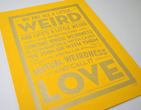 Weird Love - Dr Seuss quote poster