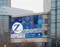 Zurich Towers 100 year Anniversary building wrap