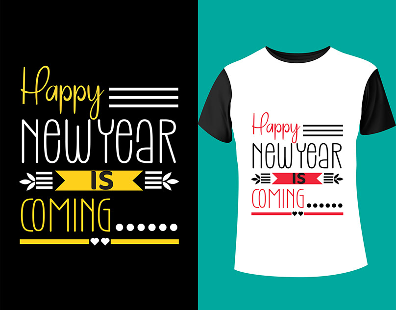 Happy New Year T Shirt Design