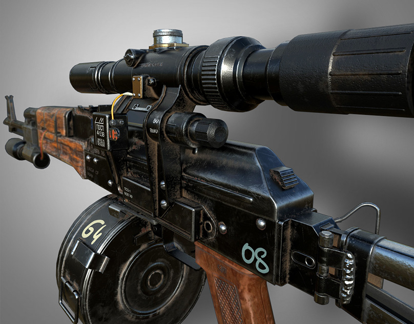 AK 47 (With Drum Mag) - 3D Game Prop.