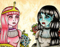 PrincessBubblegum and Marceline by:Alejandra Manriquez
