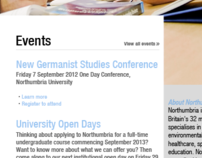 Northumbria University website and iPhone app