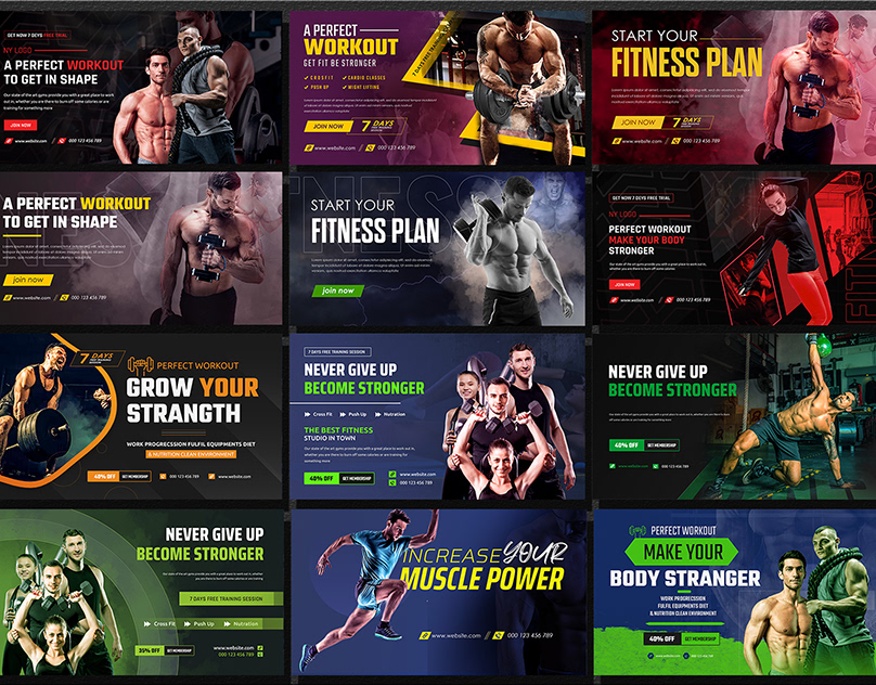 our Gym Web Banner Service, designed to empower your fitness brand and captivate your online audience! 💪