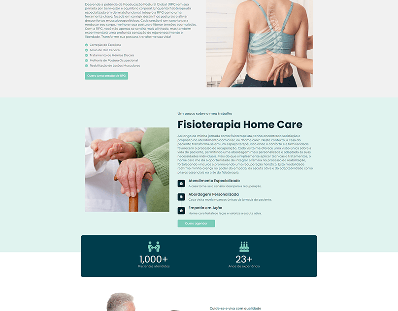 Página Blog Website Fisioterapeuta - Tema verde