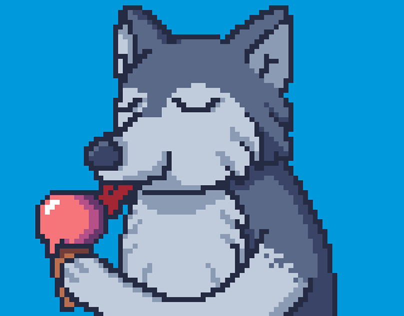 Greedy Wolf - Pixel Art.