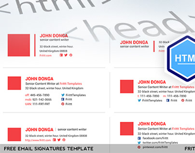 Free Download Email Signatures Html Template On Behance