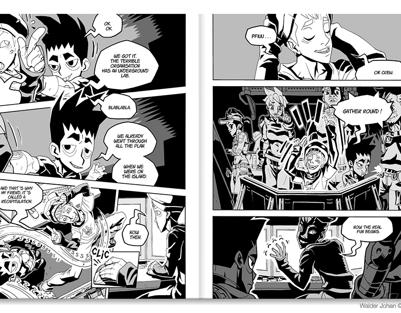 Comic book - Manga style - Black and white - 1 page
