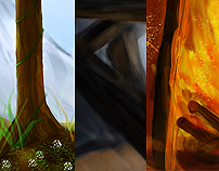 Digital Paintings: Fire Cave, Habitat, Echo of the Past