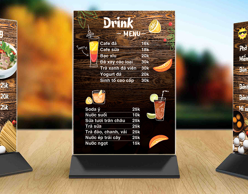 Thiết kế menu cafe - làm menu để bàn, menu design! 