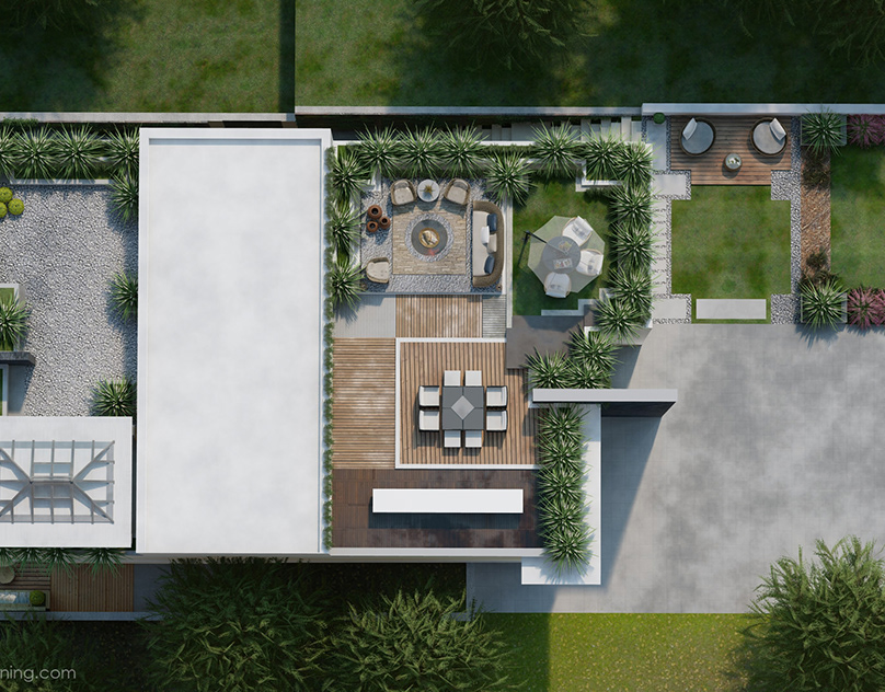 landscape, terrace, backyard, pool, and patio design services