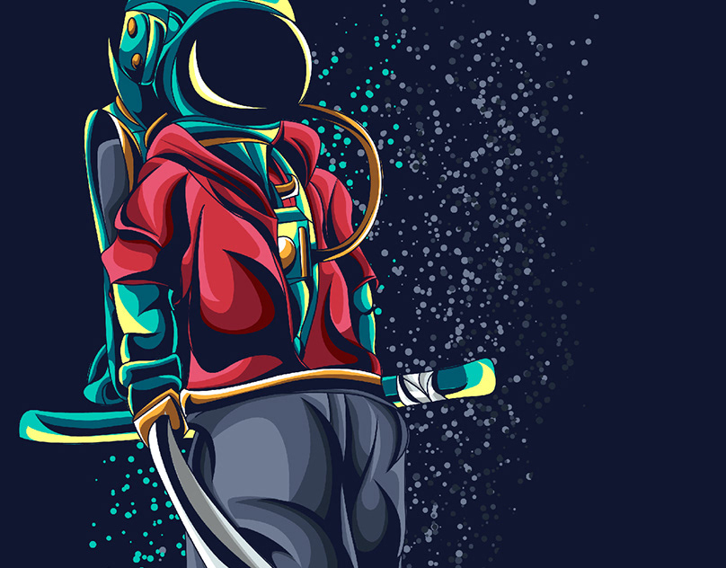I will astronaut illustration designs in various styles and poses