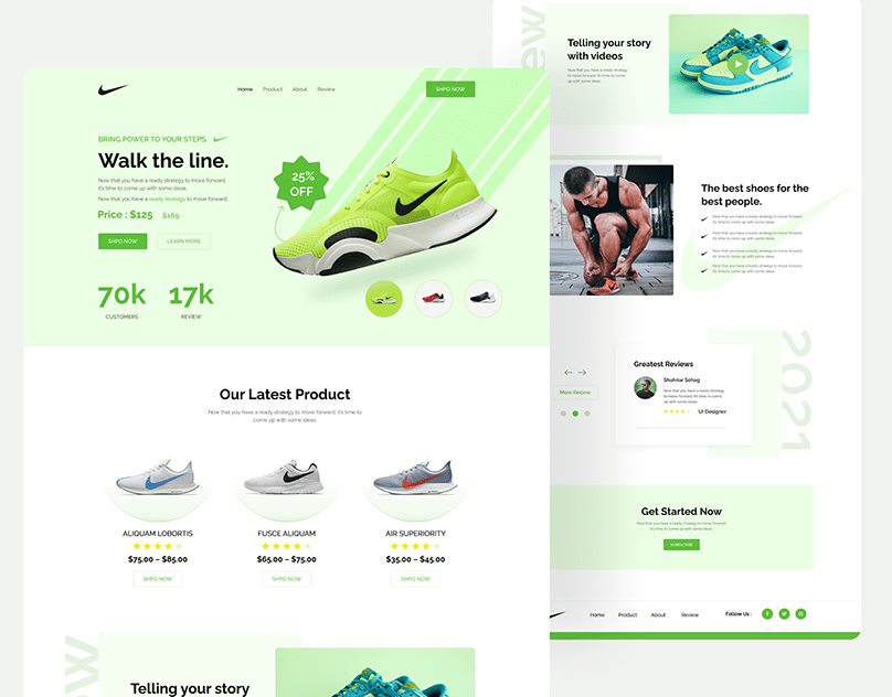 E-commerce website design.