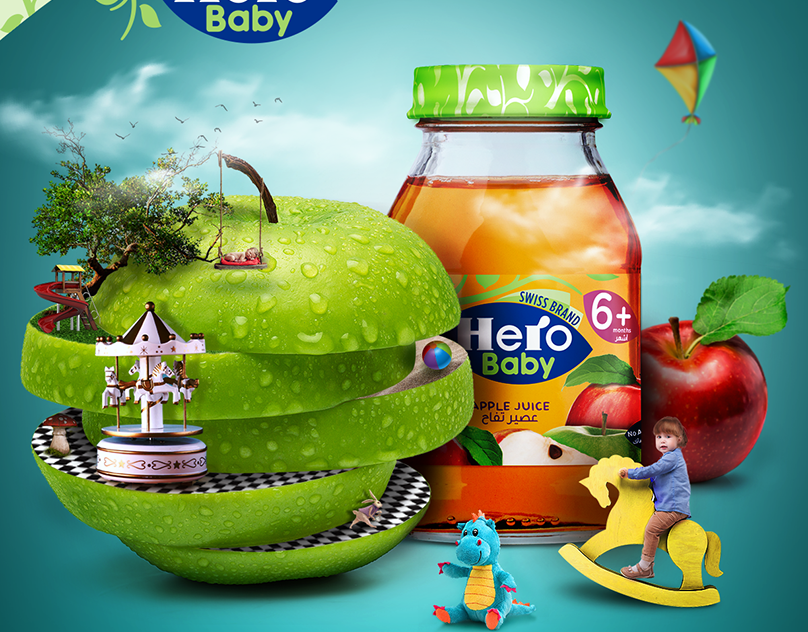 Food ,baby,fruits,juice,Hero,Nature,organic,Cereal,Графический дизайн,Рекла...