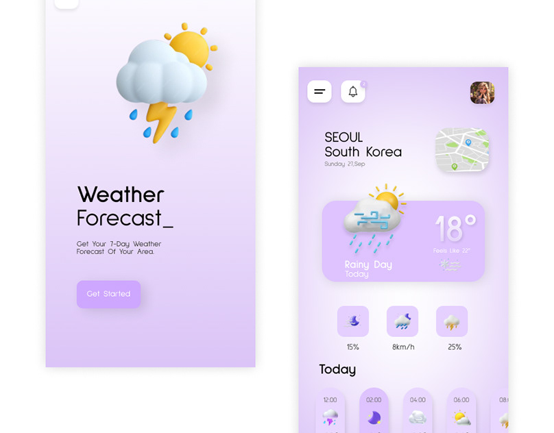 Clean and Clear Weather App Design