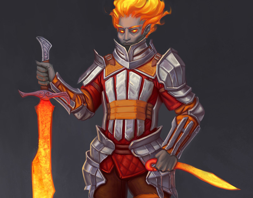 Fire Genasi warrior.