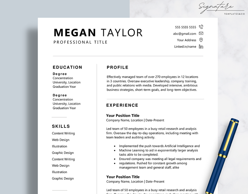  I will design professional resume template 
