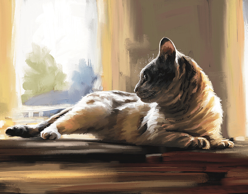 Pet and Animal Digital Oil Painting Illustration