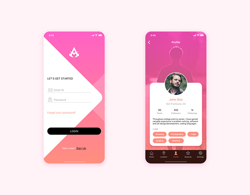 Mobile app UI design
