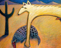 Coyote - Caran d'Ache Crayon Drawing