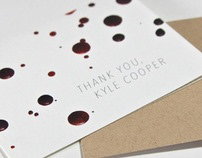 Kyle Cooper thank-you card