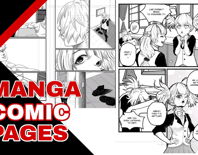 draw a comic book manga pages or comic page, color anime comic for your scrip