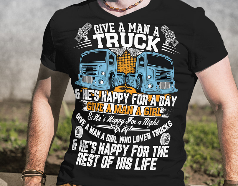 Unique truckers t-shirt.