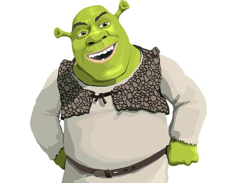 Made with Inkscape (Speed Art): Shrek cartoon character. 