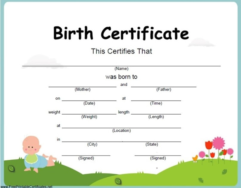 Birth Certificate Template.