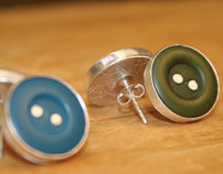 Button Earrings (Bezel Set)