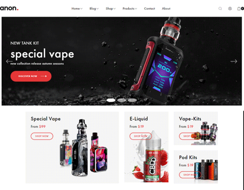 Special Vape Website Design