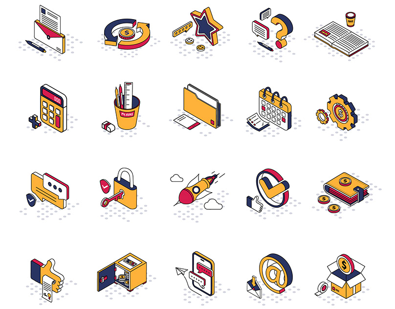 I will design amazing isometric icons for your website