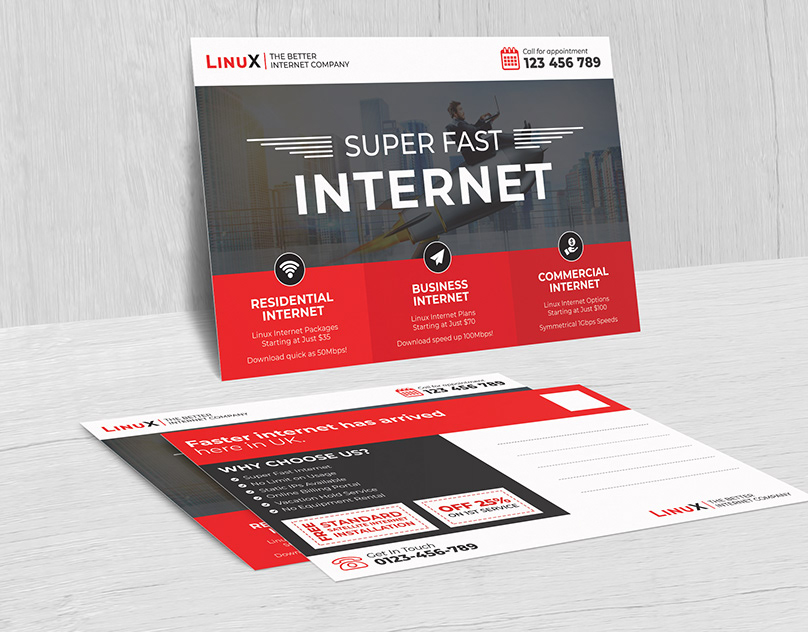 Design Internet-Broadband Marketing Flyer, Postcard or Social Media Banner