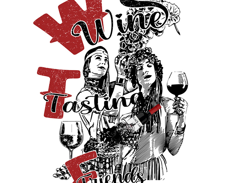Drawing Wine vintage T-Shirt Design