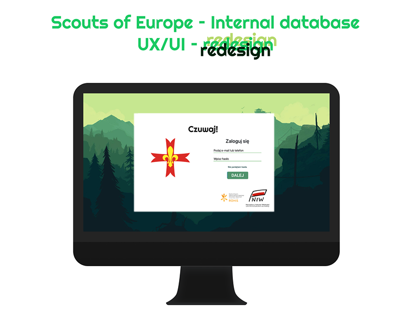 Scouts of Europe – internal database UX/UI – redesign