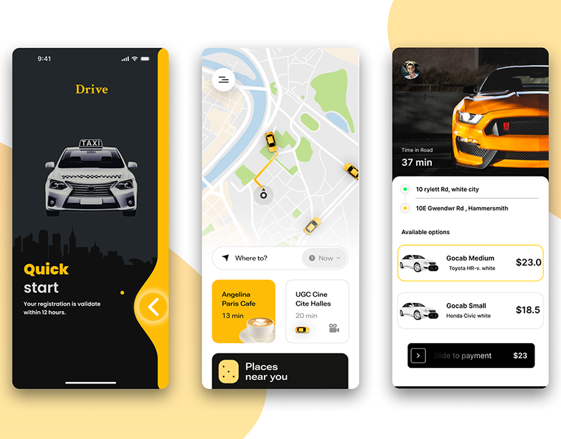 Taxi Booking App Design 