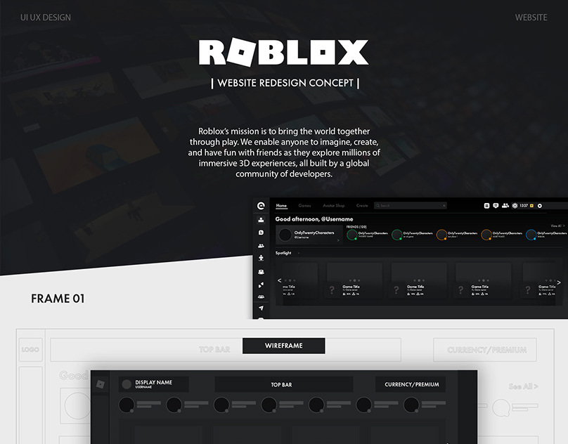 ROBLOX Website Redesign - Concept on Behance