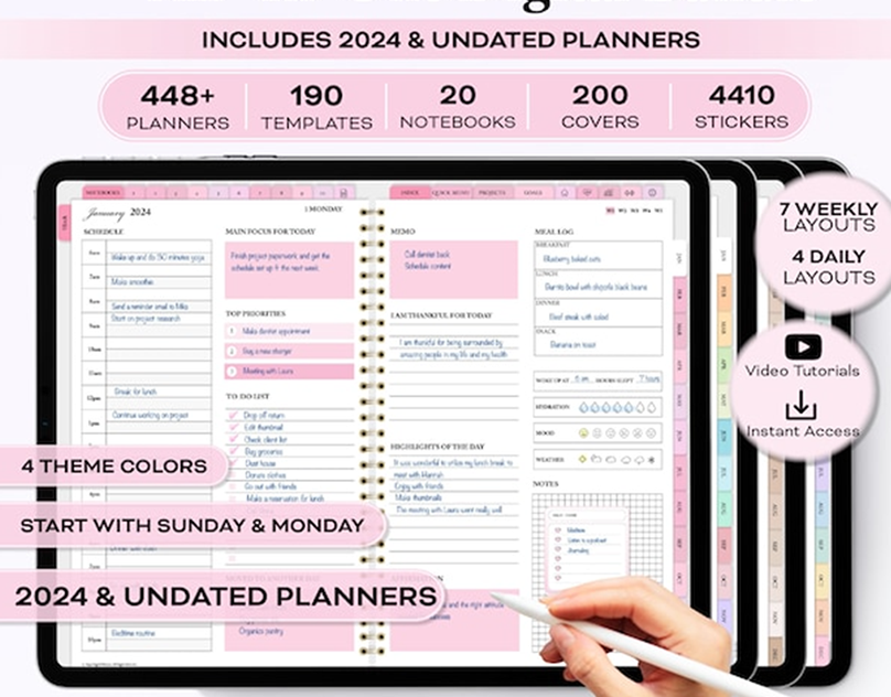 All-in-One Digital Planner: 2024-2026 & Undated Templates